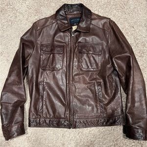 Banana Republic Brown Leather Jacket Men’s Medium